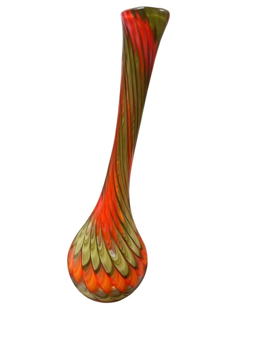 Cyan design ATU handmade 07794 red green art glass swung vase 19.5" SKU 10-288